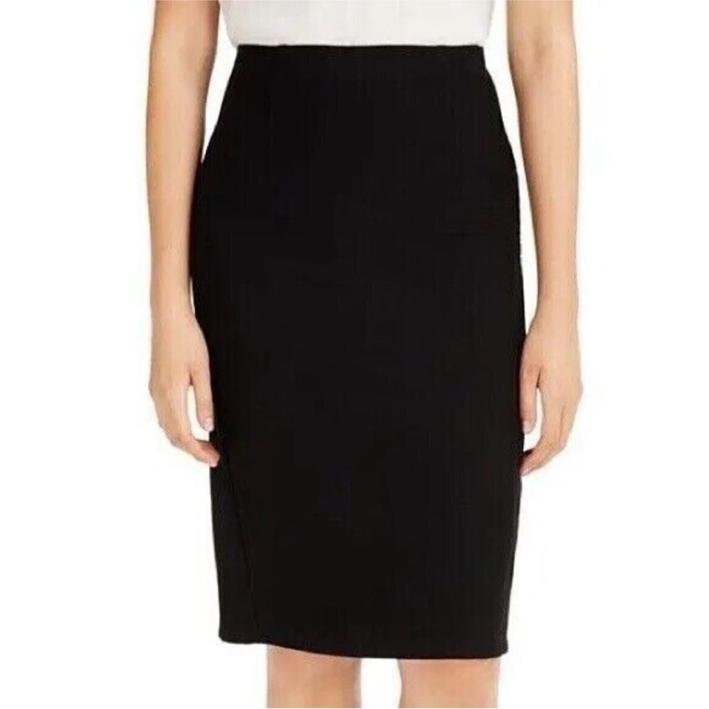 Eileen Fisher Viscose Stretch Ponte Skirt Black Medium
